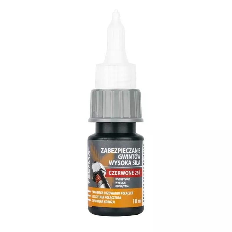 Klej do gwintów Środek do zabezpieczania TECMAXX 14-036 czerwony 10ml