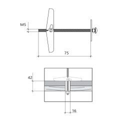 Kotwa sprężynowa parasolka Wkręt-Met M-05075 z wkrętem M5x75mm 25 szt.
