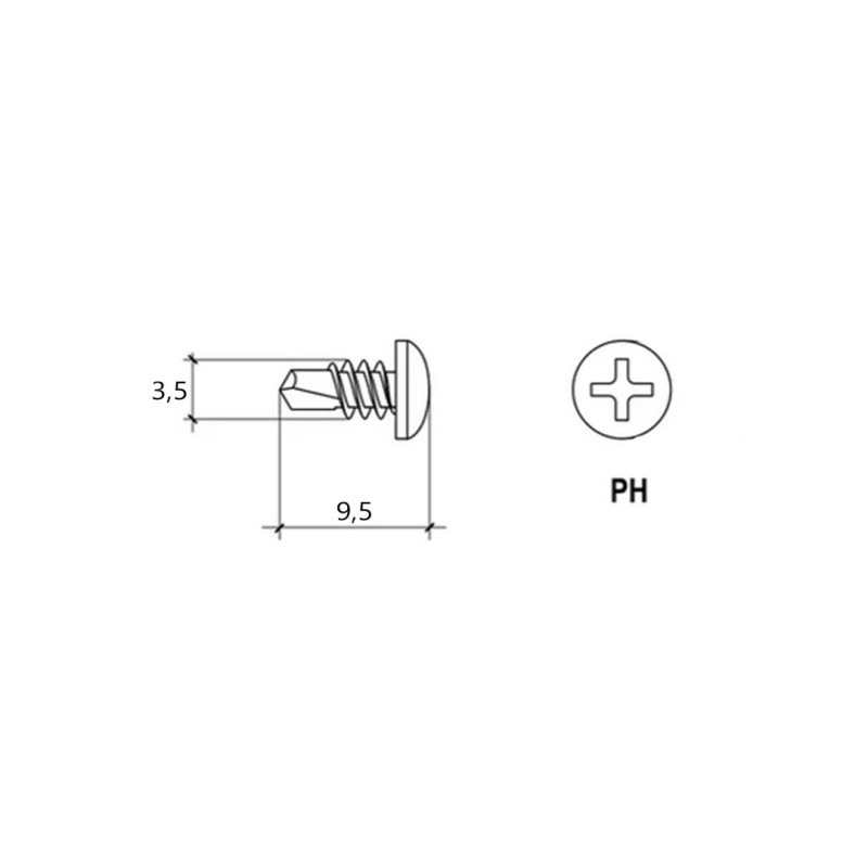 Wkręt samowiercący TEX 3,5x9,5mm Wkręt-Met BTEX- 35095-B PH2 ocynk 200szt.