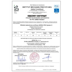 Wkładka do zamka drzwi GERDA PSX 30/40mm ATEST C KL6.2 mosiądz 5 kluczy