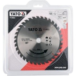 Tarcza do drewna 185x20 mm 36T YATO YT-60622 9000 rpm widiowa