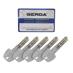 Wkładka do zamka GERDA PSX+ 35/70mm ATEST C KL 6.2 nikiel satynowy 5 kluczy