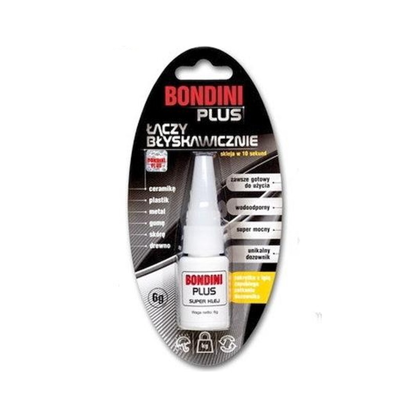 Klej BONDINI Plus 02-040 6g szybkoschnący 5s wodoodporny super mocny