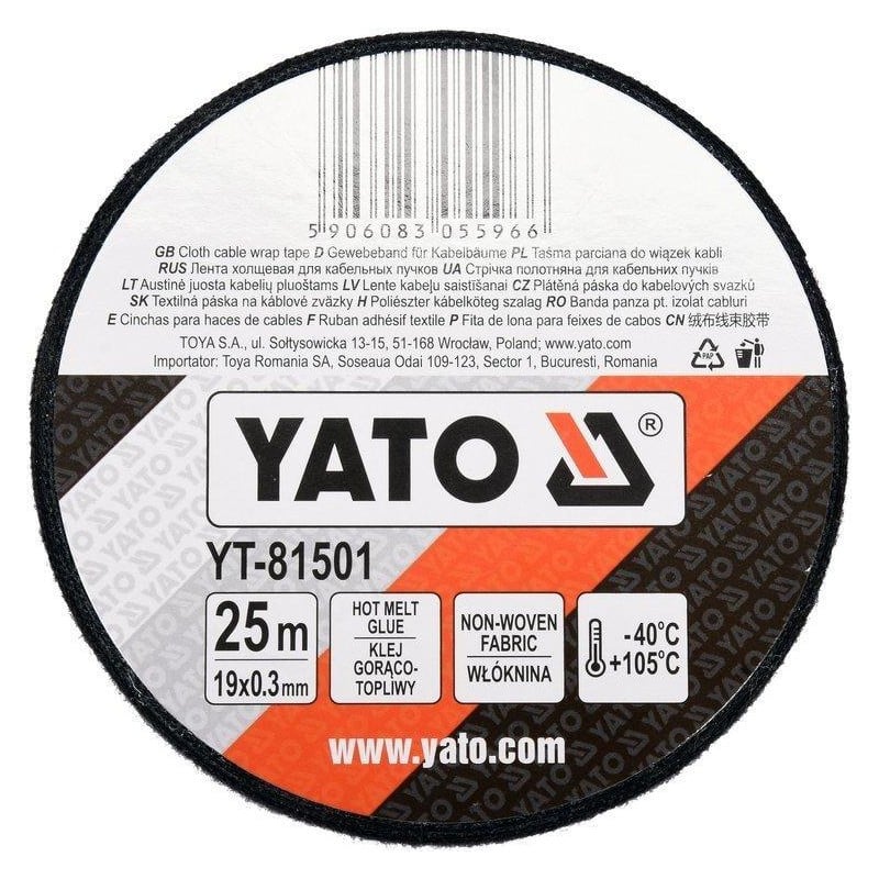 Taśma parciana Yato YT-81501 25m 19mm do wiązek kabli -40 do +105°C