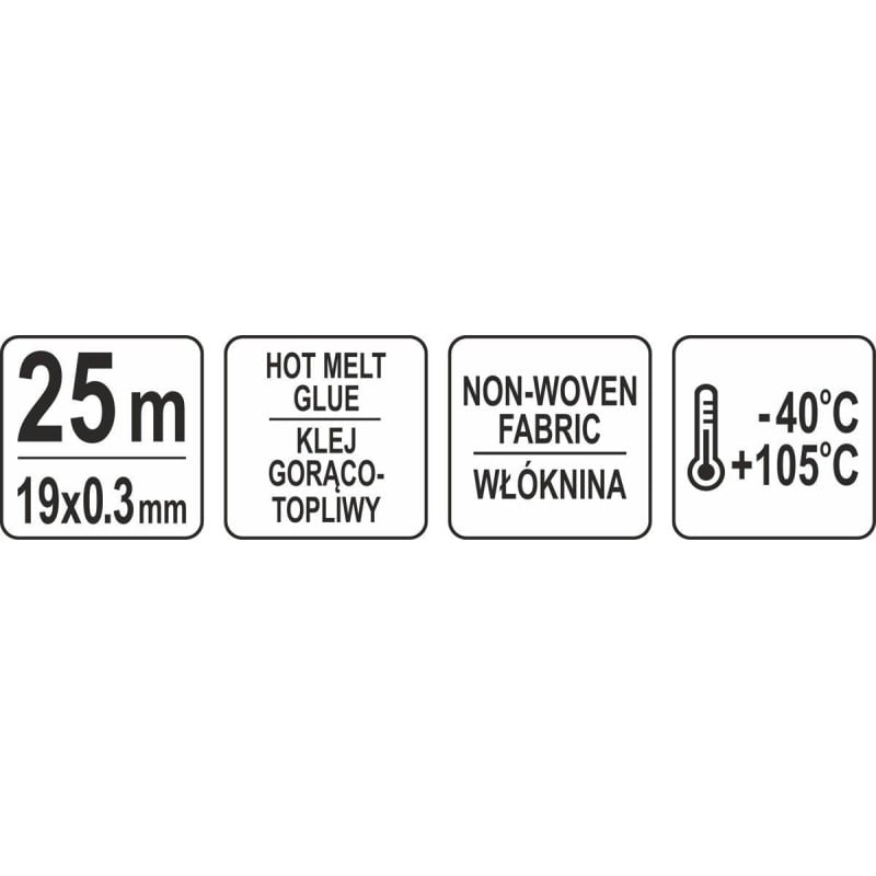 Taśma parciana Yato YT-81501 25m 19mm do wiązek kabli -40 do +105°C