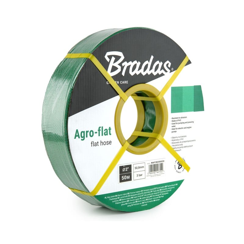 Wąż płaski Bradas WAF3B114050 AGRO-FLAT 1,25" 50m 3BAR PVC do pomp