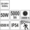 Reflektor LED YATO YT-81829 50W 5000lm IP54 czujnik ruchu 10m 6500K