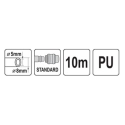 Wąż spiralny pneumatyczny VOREL 81501 5x8mm 10mb PU