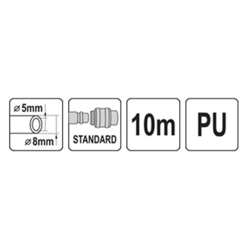 Wąż spiralny pneumatyczny VOREL 81501 5x8mm 10mb PU