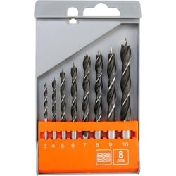 Wiertła do drewna Sthor 22381 3-10 mm HCS walcowy uchwyt 8 szt.
