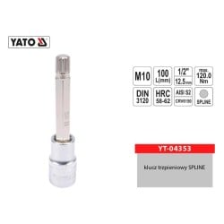 Klucz trzpieniowy YATO YT-04353 SPLINE 1/2'' M10 L-100mm
