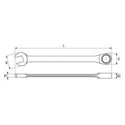 Klucz płasko-oczkowy z grzechotką Yato YT-1653 10mm CrV 160mm AS-Drive