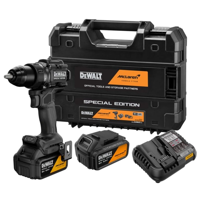 Akumulatorowa wiertarko-wkrętarka DeWALT DCD81MP2T-QW McLaren 2x5Ah walizka