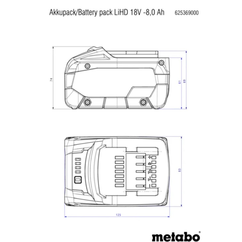 Zestaw zasilający Metabo 685135000 4x8Ah+ASC 145 Duo+walizka metaBOX 145