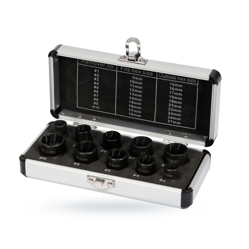 Zestaw wykrętaków Yato YT-06031 3/8 9-19mm 40Cr nasadki do śrub 10szt