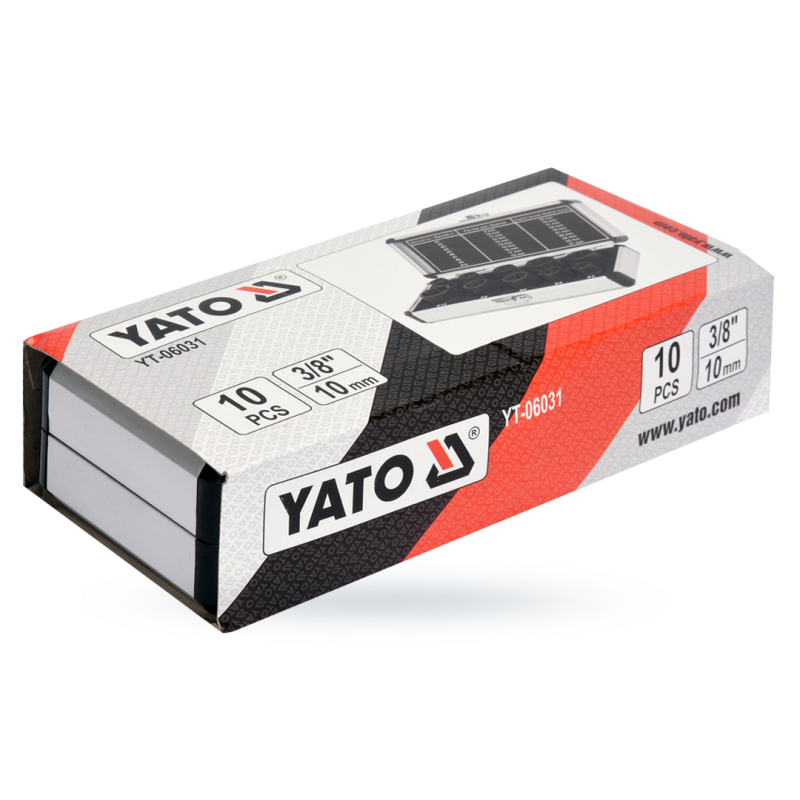 Zestaw wykrętaków Yato YT-06031 3/8 9-19mm 40Cr nasadki do śrub 10szt