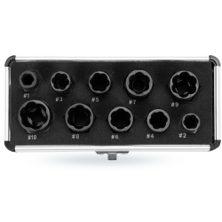 Zestaw wykrętaków Yato YT-06031 3/8 9-19mm 40Cr nasadki do śrub 10szt