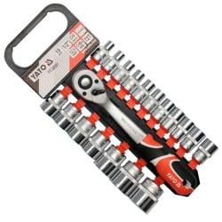 Komplet nasadek z grzechotką YATO YT-38681 AS-DRIVE 1/2’’ 72T 19 cz.