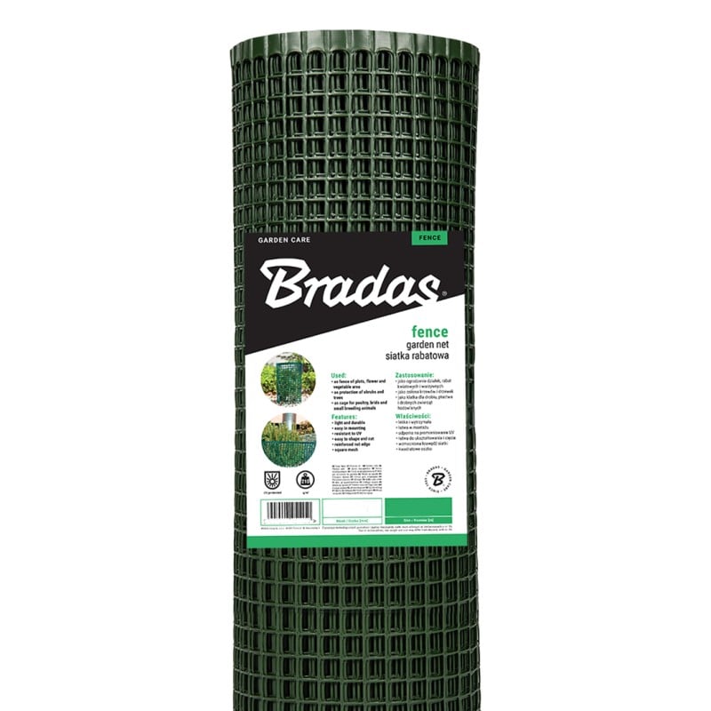 Siatka rabatowa BRADAS AS-RB171704050GR 0,4x50m 210g/m2 17x17mm zielona