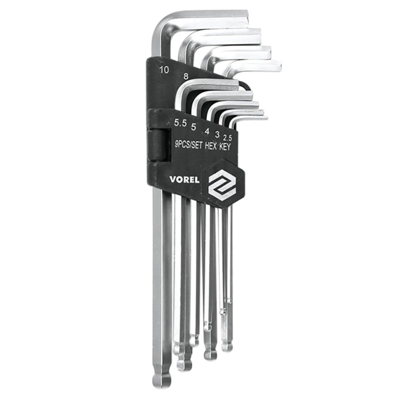 Zestaw kluczy imbusowych VOREL 56475 HEX 2,5-10mm, 9 sztuk