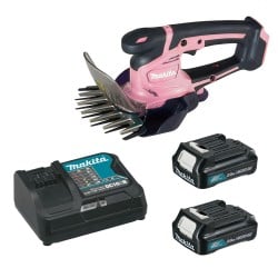 Nożyce akumulatorowe 2w1 do trawy i żywopłotu Makita UM600DWAEX2P 12V CXT 2x2Ah różowe