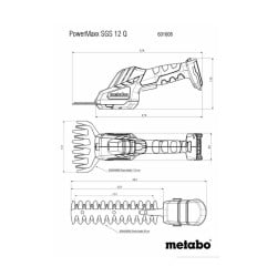 Nożyce do trawy i żywopłotu METABO 601608840 12V BODY walizka