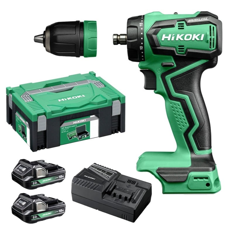 Wiertarko-wkrętarka HiKOKI DS18DDQ WQZ 18V BL 55Nm 2x2Ah ładowarka walizka