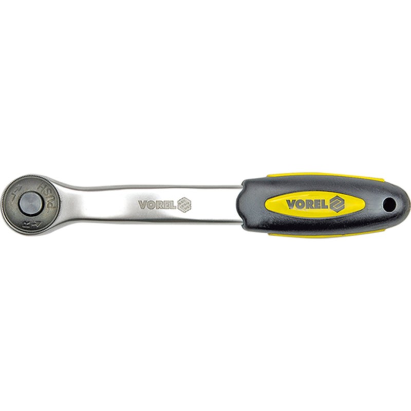 Grzechotka z wygiętą rączką VOREL 53572 3/8'' Cr-V 72 zęby
