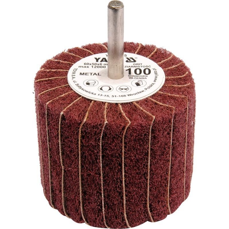 Ściernica listkowa trzpieniowa Yato YT-83395 60x50x6 mm P100 12000 obr.