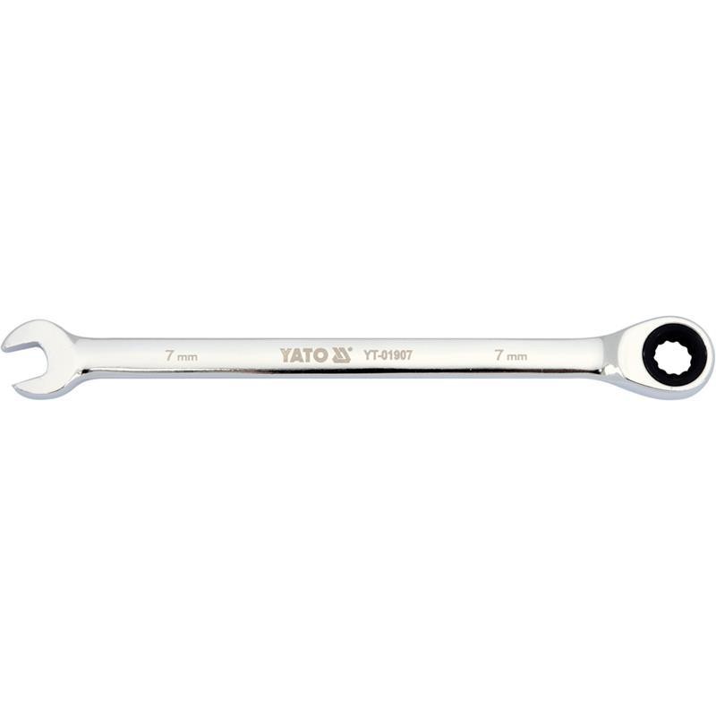 Klucz płasko-oczkowy Yato YT-01907 z grzechotką 7 mm 72 zęby CrV