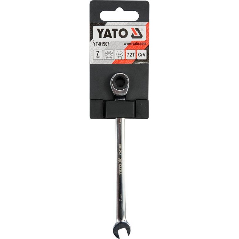 Klucz płasko-oczkowy Yato YT-01907 z grzechotką 7 mm 72 zęby CrV