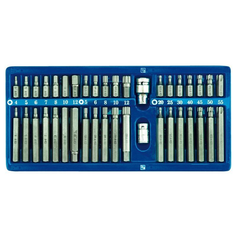 Zestaw bitów Vorel 66400 HEX TORX SPLINE CrV 1/2" 3/8" 40elementów