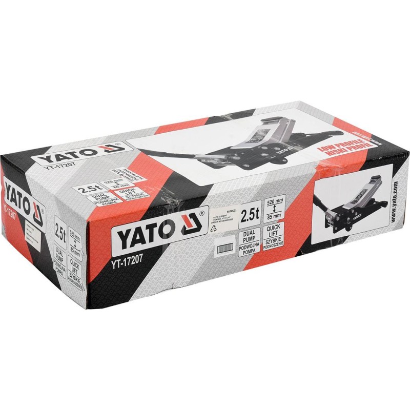 Dźwignik podnośnik niskoprofilowy YATO YT-17207 hydrauliczny 2,5t 80-508mm