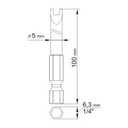 Bity długie YATO YT-0498 1/4’’ Spanner nr.4x100mm nr.8x100m 2 szt.