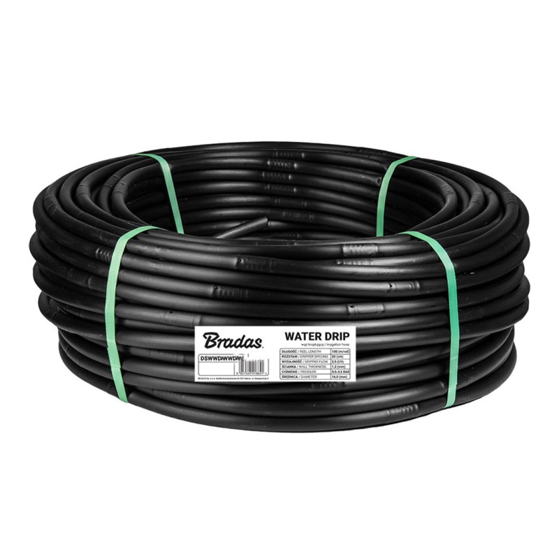Wąż kroplujący Bradas WATER DRIP PE 100m 16x1,2mm 40cm 2.5l/h