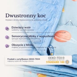 Koc sensoryczny, kołdra obciążeniowa dla dzieci 120×90 cm, 2,4 kg OEKO-TEX