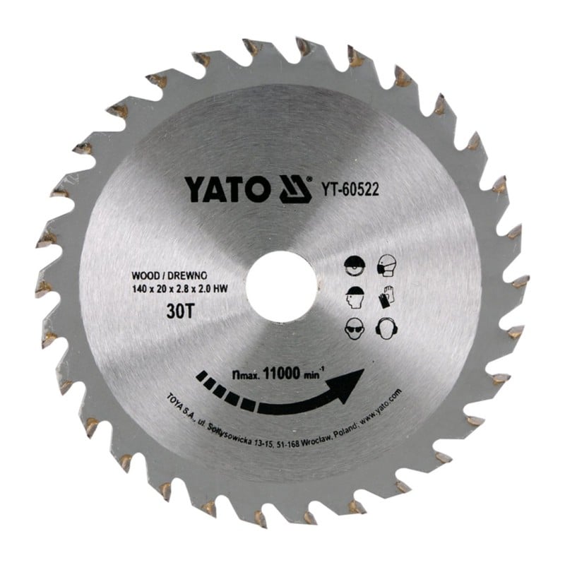 Piła tarczowa do drewna YATO YT-60522 140x20x2mm T30 z widią