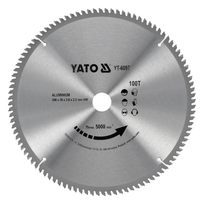 Piła tarczowa widiowa do aluminium YATO YT-6097 300x30x2,2mm 100T
