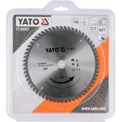 Piła tarczowa widiowa do aluminium YATO YT-60907 180x20x1,5mm T60