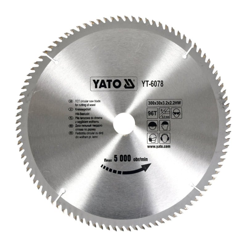 Piła tarczowa do drewna YATO YT-6078 300x30x2,2mm 96T z widią