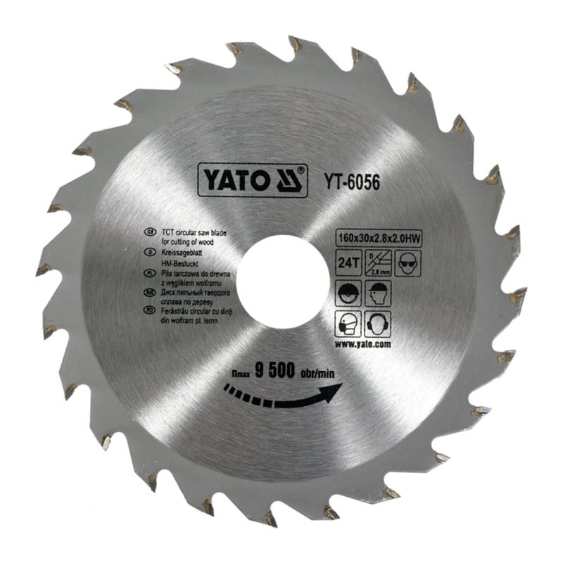 Piła tarczowa do drewna YATO YT-6056 160x30x2mm 24T z widią
