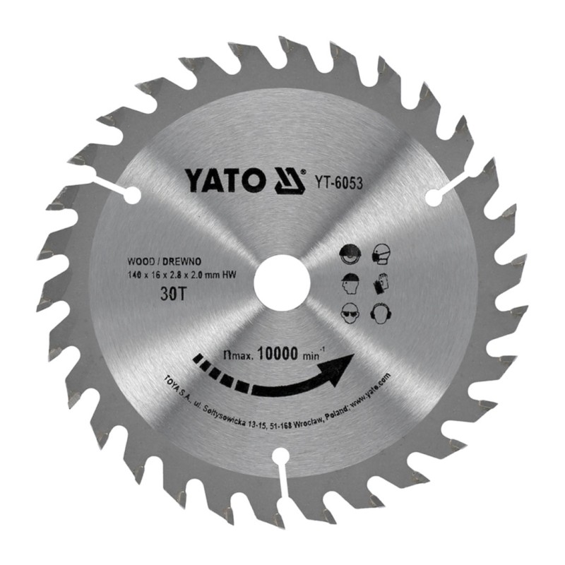 Piła tarczowa do drewna YATO YT-6053 140x16x2mm 30T z widią