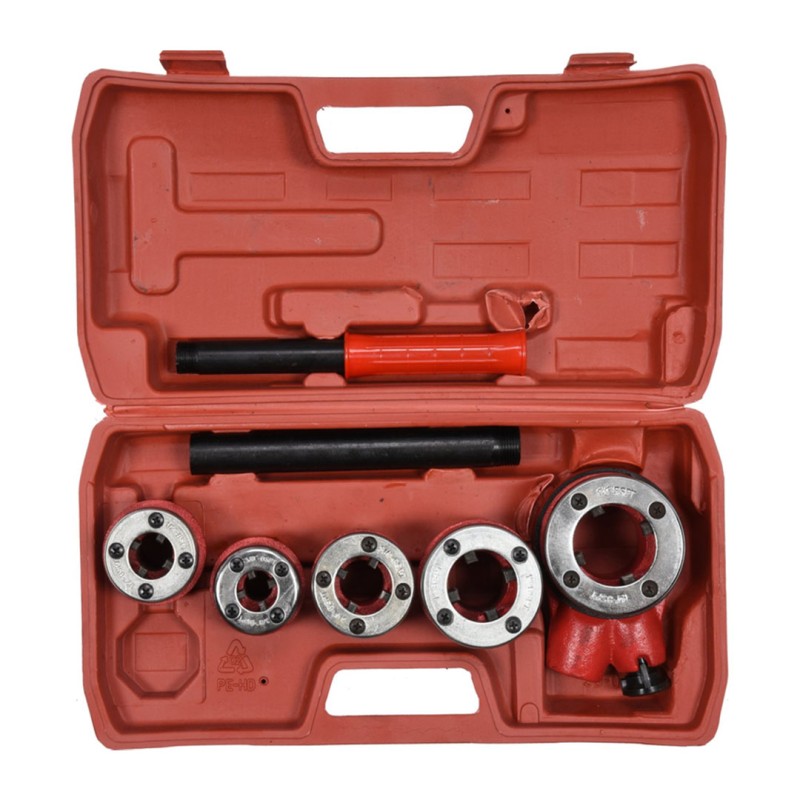 Gwintownica hydrauliczna VOREL 55820 do rur 3/8’’-1 1/4 5 głowic walizka