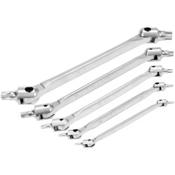 Zestaw kluczy dwustronnych TORX z przegubem YATO YT-05320 CrV 220° 5szt.
