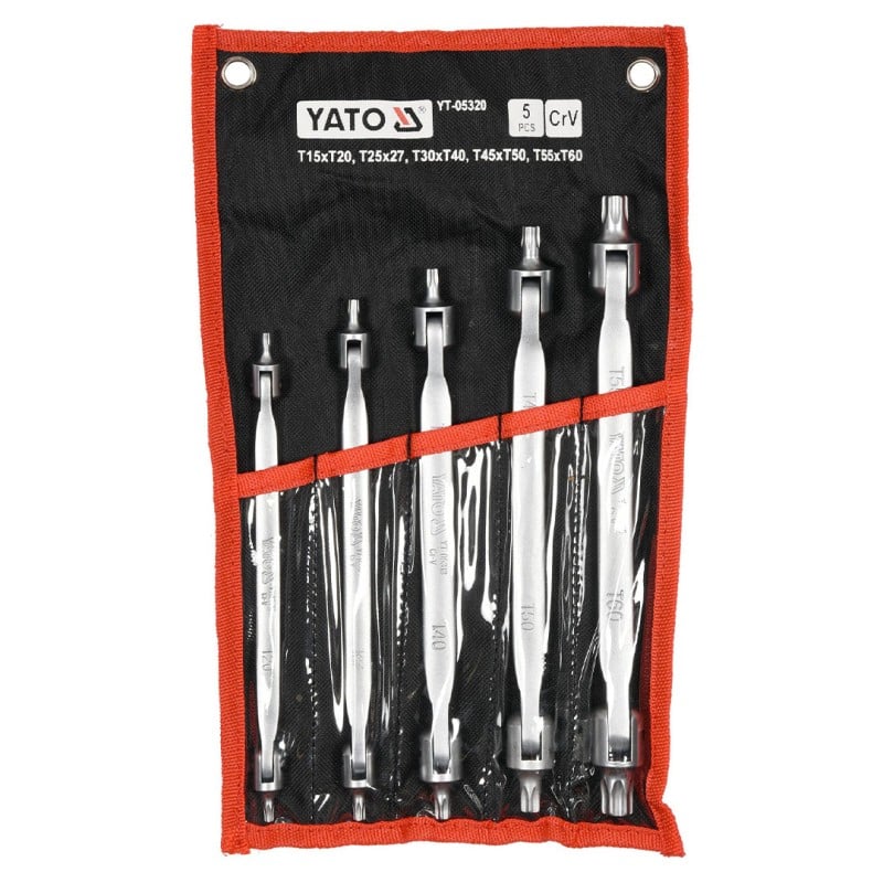 Zestaw kluczy dwustronnych TORX z przegubem YATO YT-05320 CrV 220° 5szt.