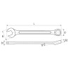 Klucz płasko-oczkowy Yato YT-0360 32mm CrV 370mm DIN3113 AS-DRIVE