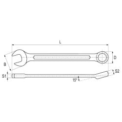 Klucz płasko-oczkowy Yato YT-0337 8mm CrV 130mm DIN3113 AS-DRIVE