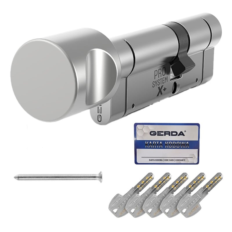 Wkładka z gałką GERDA PSX+ 50G/40mm ATEST 6.D TedeeReady nikiel satynowy 5kluczy