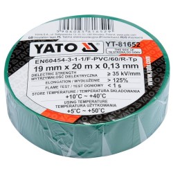 Taśma elektroizolacyjna Yato YT-81652 15mm x 20m PVC zielona0,13mm