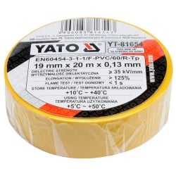 Taśma elektroizolacyjna Yato YT-81654 15mm x 20m PVC żółta 0,13mm